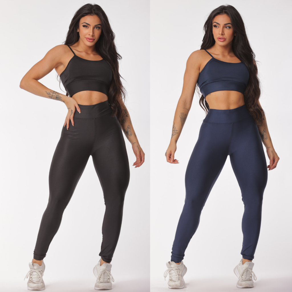 Kit 2 Conjuntos Legging e Top Alcinha
