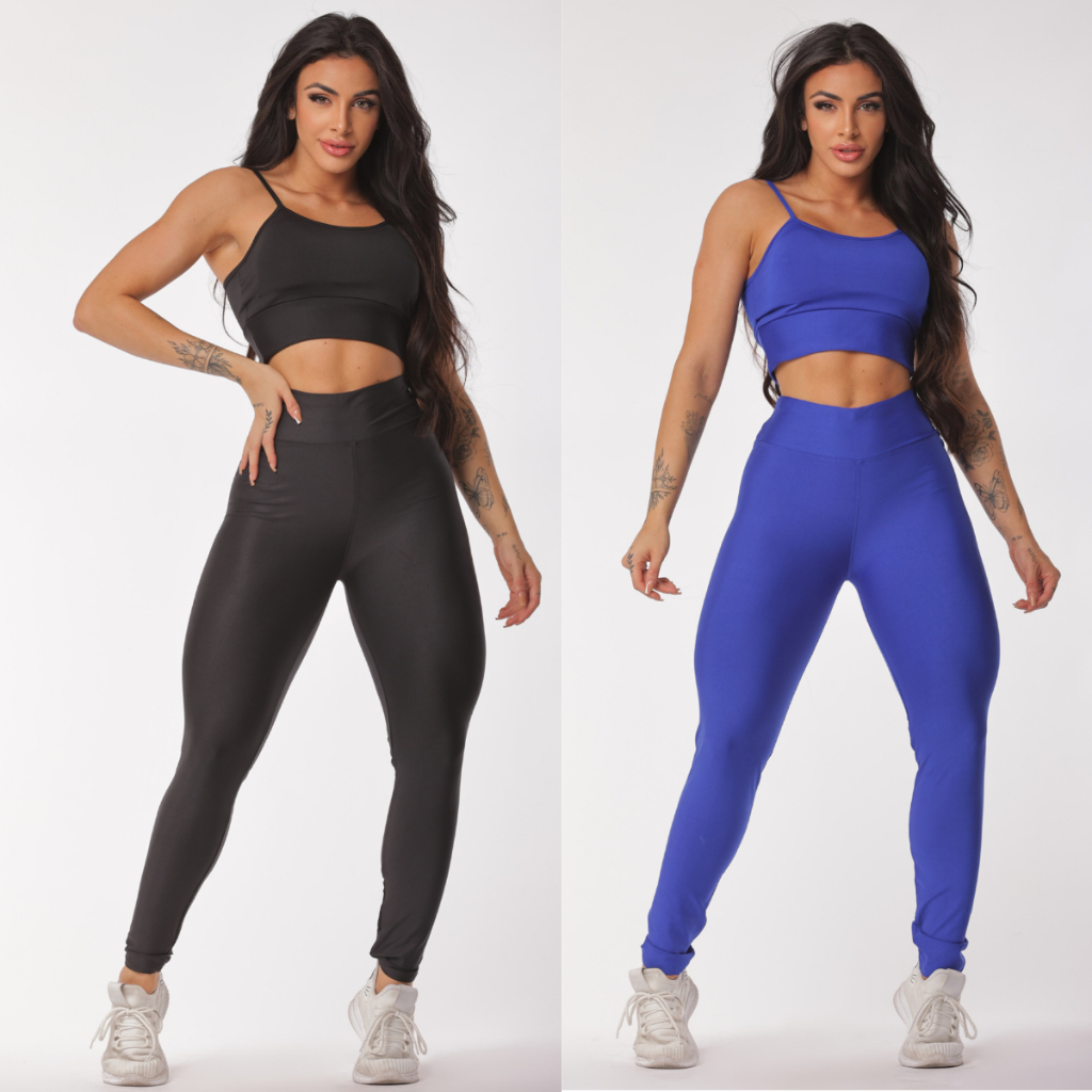 Kit 2 Conjuntos Legging e Top Alcinha