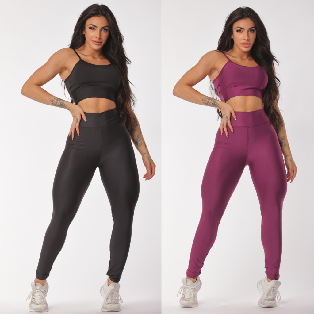 Kit 2 Conjuntos Legging e Top Alcinha