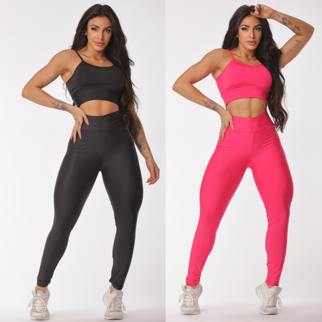 Kit 2 Conjuntos Legging e Top Alcinha