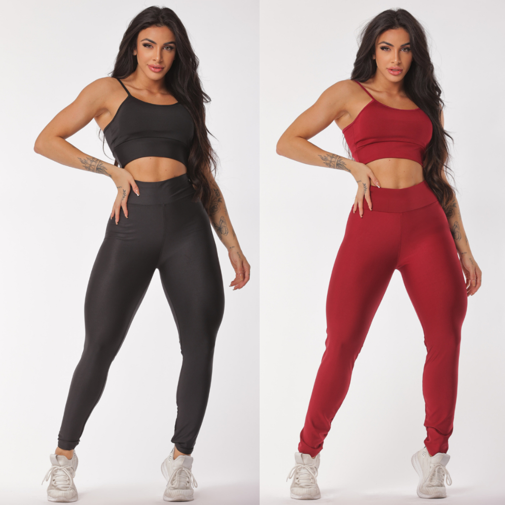 Kit 2 Conjuntos Legging e Top Alcinha