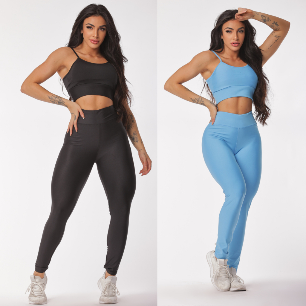 Kit 2 Conjuntos Legging e Top Alcinha