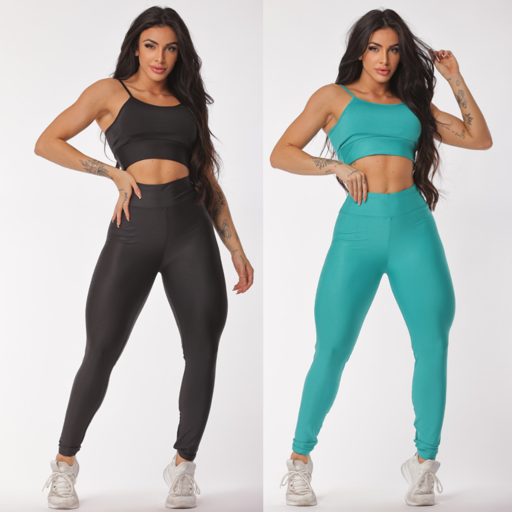 Kit 2 Conjuntos Legging e Top Alcinha