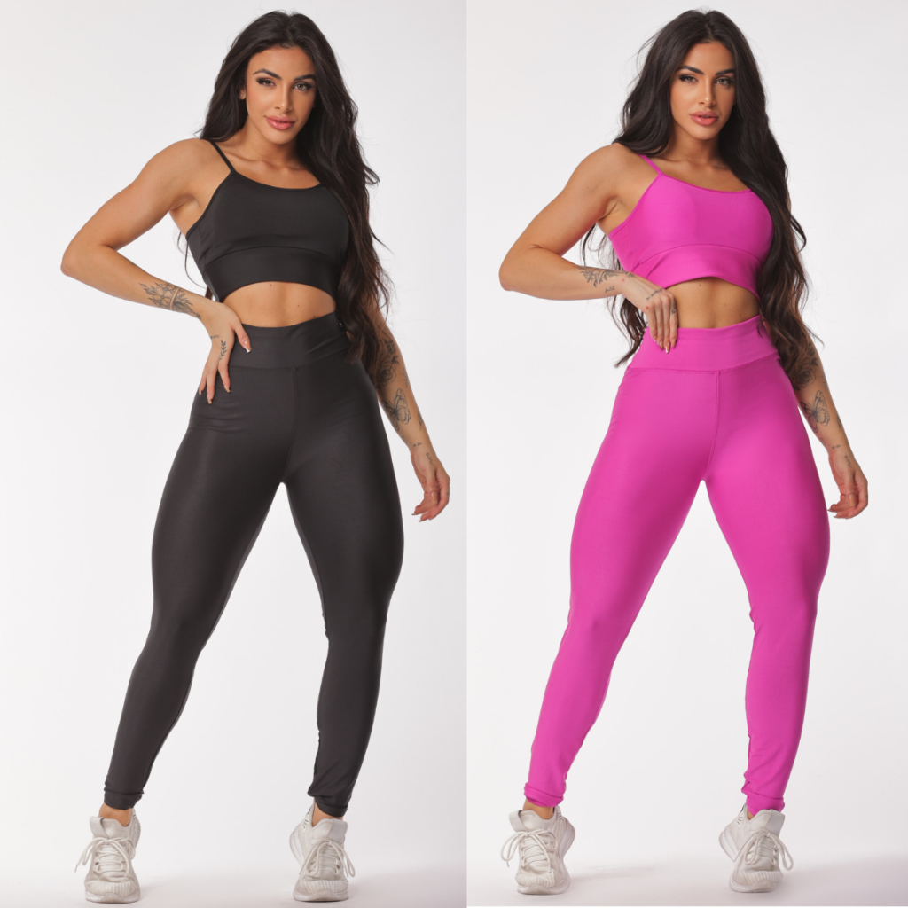 Kit 2 Conjuntos Legging e Top Alcinha