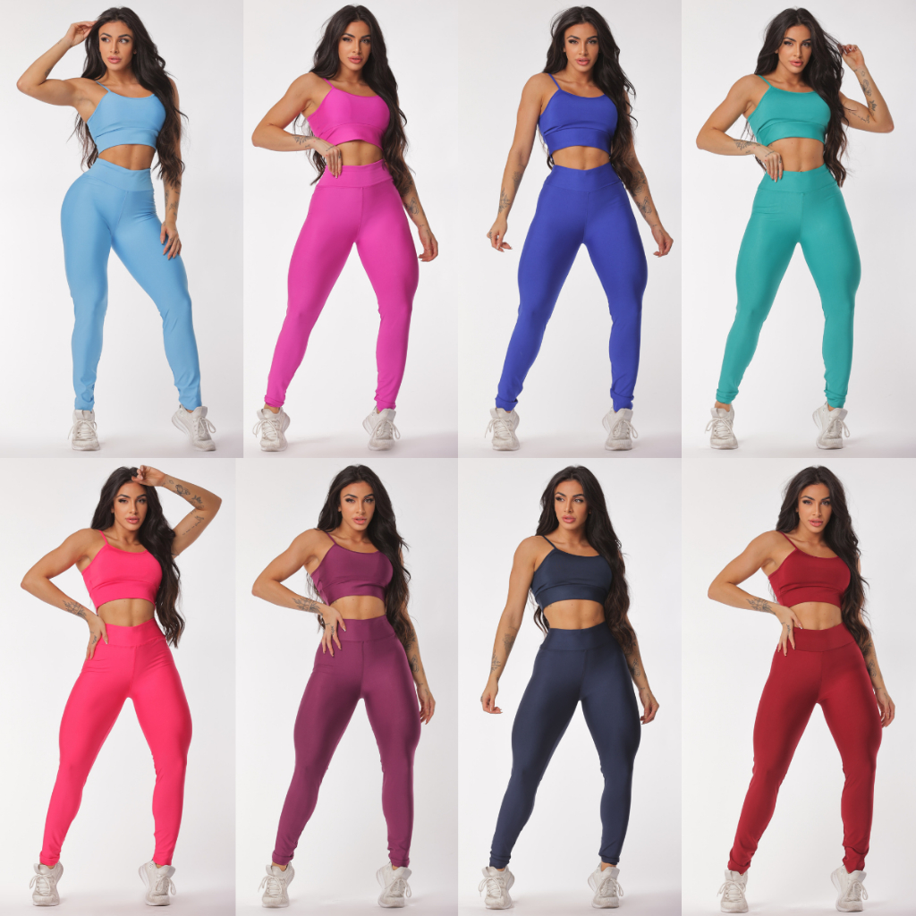 Kit 2 Conjuntos Legging e Top Alcinha