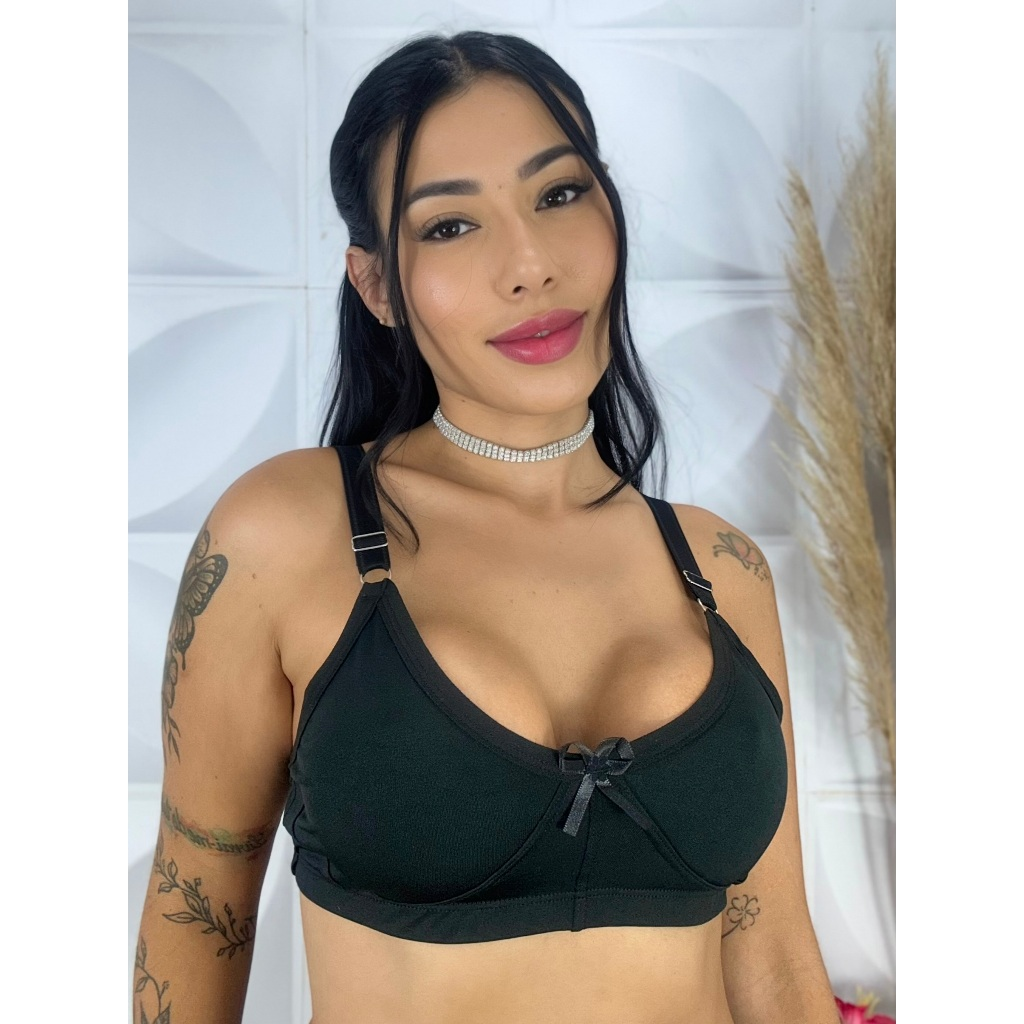 Kit 5 Sutiãs Sem Bojo Reforçado Conforto Básico Boa Sustentação Soutien Giana Alça Larga Qualidade