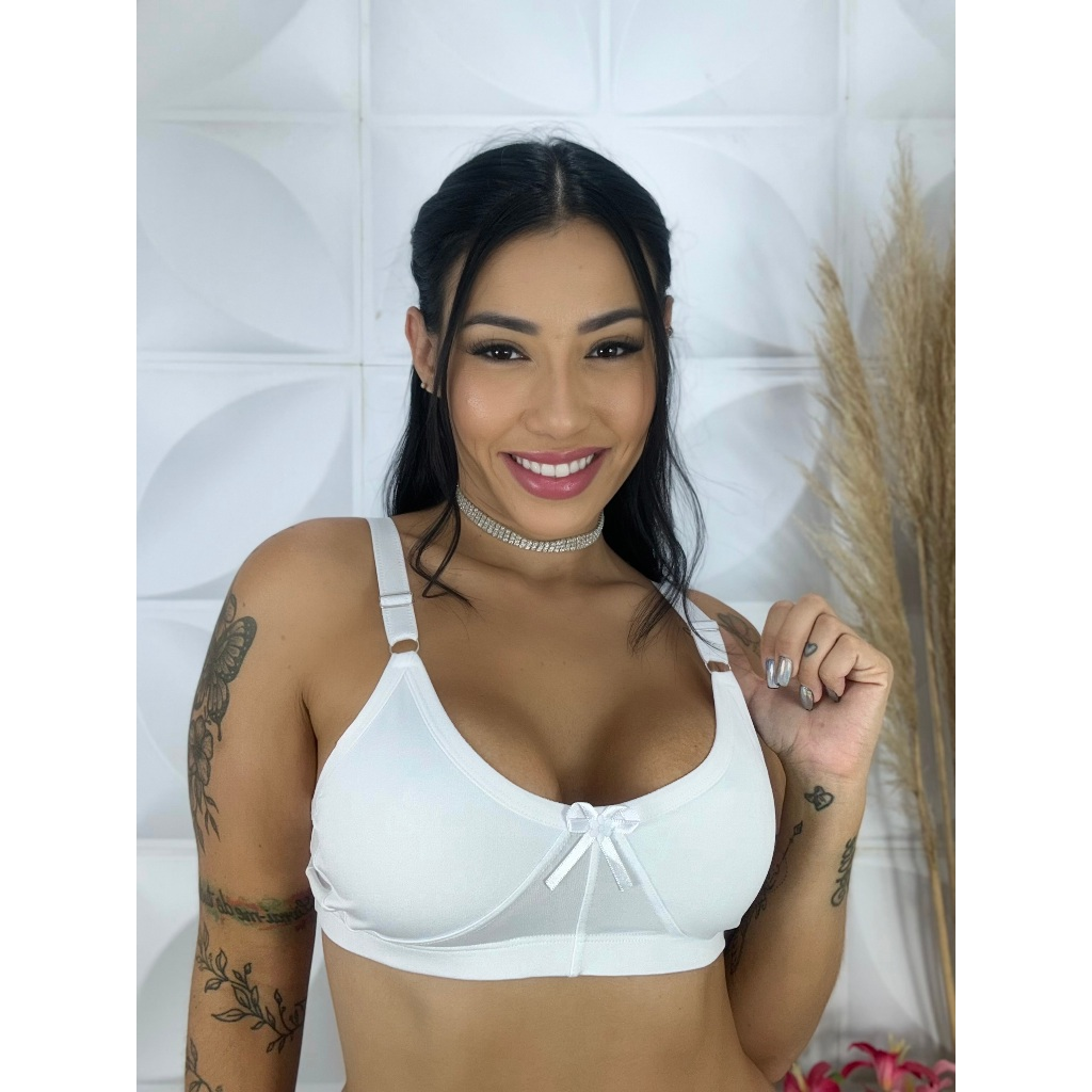 Kit 5 Sutiãs Sem Bojo Reforçado Conforto Básico Boa Sustentação Soutien Giana Alça Larga Qualidade