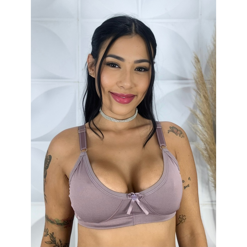 Kit 5 Sutiãs Sem Bojo Reforçado Conforto Básico Boa Sustentação Soutien Giana Alça Larga Qualidade