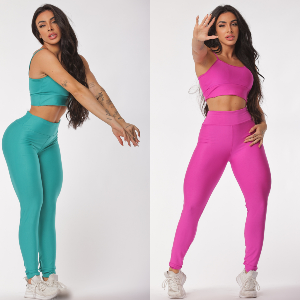 Kit 2 Conjuntos Legging e Top Alcinha