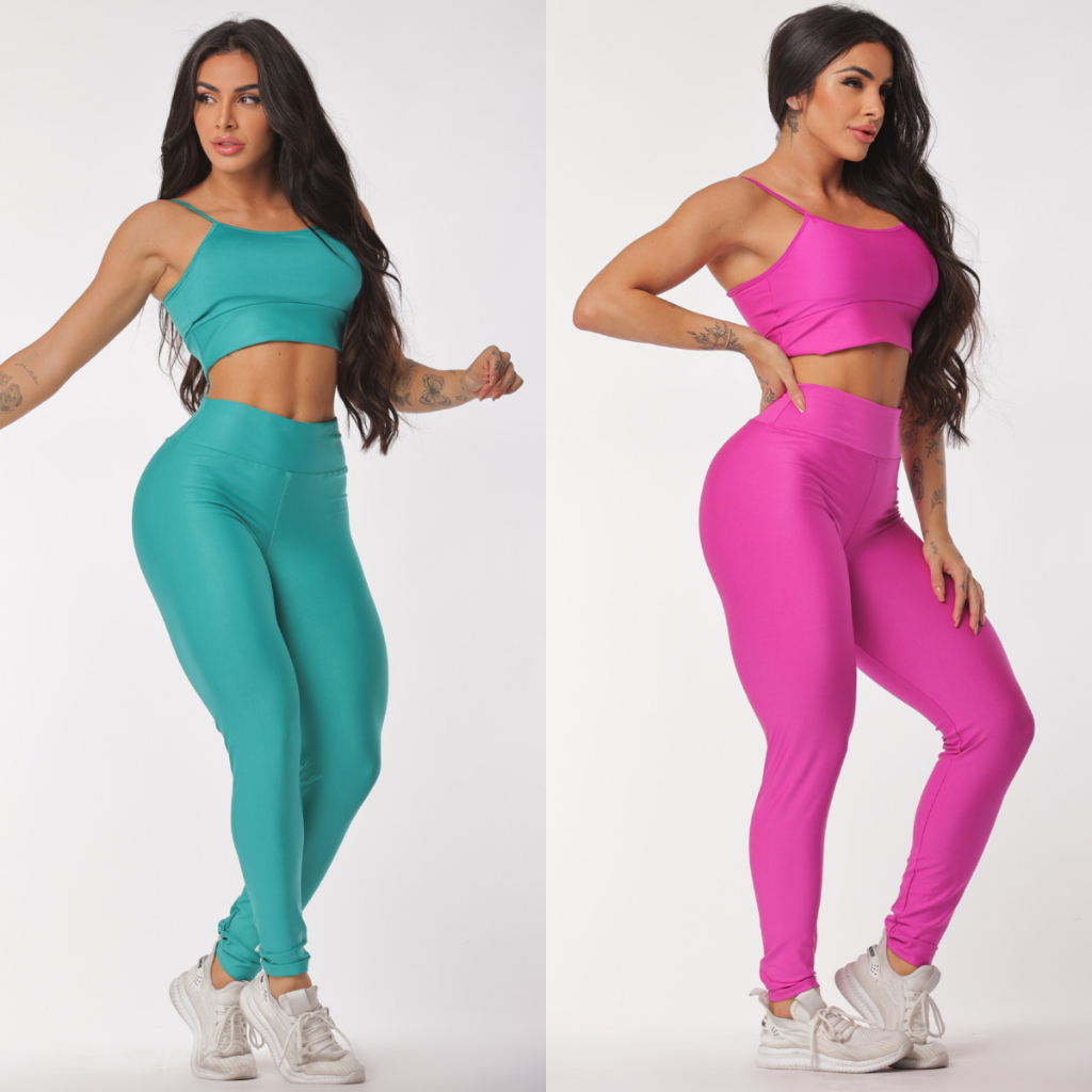 Kit 2 Conjuntos Legging e Top Alcinha