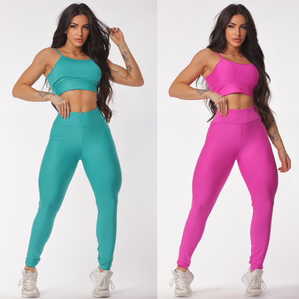 Kit 2 Conjuntos Legging e Top Alcinha