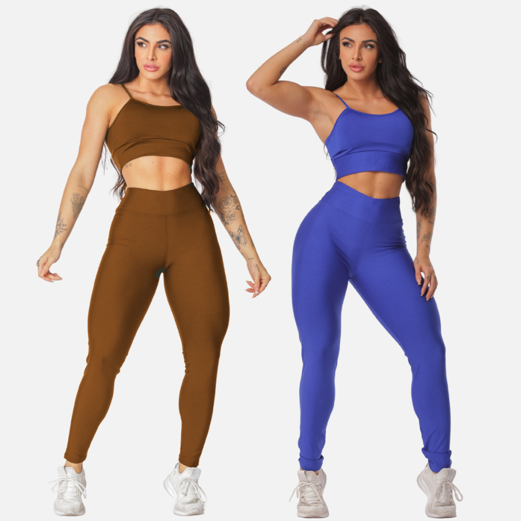 Kit 2 Conjuntos Legging e Top Alcinha
